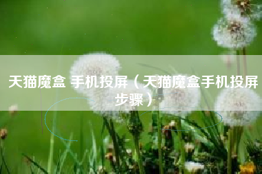天猫魔盒 手机投屏（天猫魔盒手机投屏步骤）