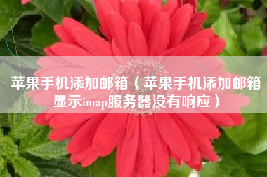 苹果手机添加邮箱（苹果手机添加邮箱显示imap服务器没有响应）