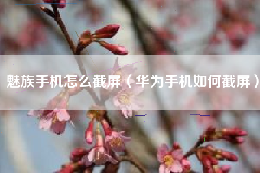 魅族手机怎么截屏（华为手机如何截屏）