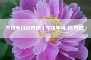 苹果手机投电脑（苹果手机 投 电脑）