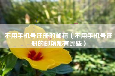 不用手机号注册的邮箱（不用手机号注册的邮箱都有哪些）
