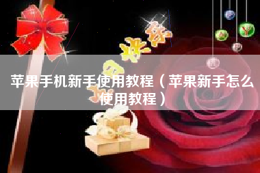 苹果手机新手使用教程（苹果新手怎么使用教程）