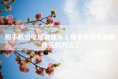 用手机当电脑摄像头（用手机当电脑摄像头的方法）