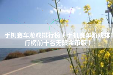 手机赛车游戏排行榜（手机赛车游戏排行榜前十名无限金币版）