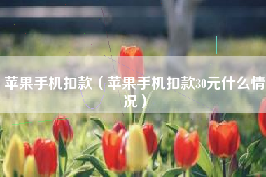 苹果手机扣款（苹果手机扣款30元什么情况）