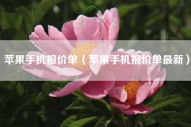 苹果手机报价单（苹果手机报价单最新）