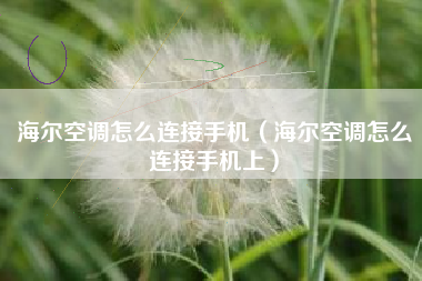 海尔空调怎么连接手机（海尔空调怎么连接手机上）
