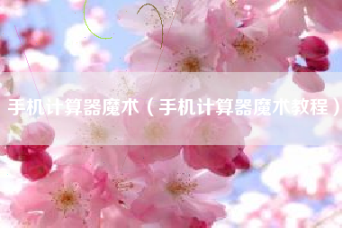 手机计算器魔术（手机计算器魔术教程）
