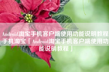 Android淘宝手机客户端使用功能说明教程手机淘宝「Android淘宝手机客户端使用功能说明教程」