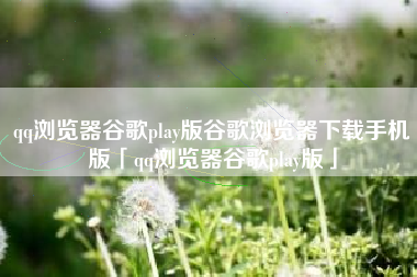 qq浏览器谷歌play版谷歌浏览器下载手机版「qq浏览器谷歌play版」