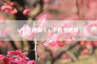 4g手机速度（4g手机卡速度）