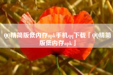 QQ精简版低内存apk手机qq下载「QQ精简版低内存apk」