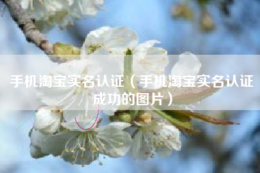 手机淘宝实名认证（手机淘宝实名认证成功的图片）