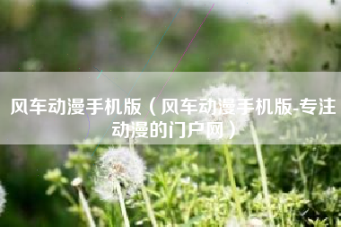 风车动漫手机版（风车动漫手机版-专注动漫的门户网）
