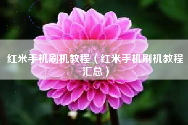 红米手机刷机教程（红米手机刷机教程汇总）