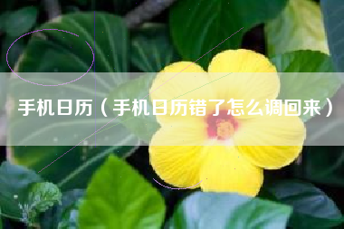 手机日历（手机日历错了怎么调回来）