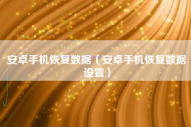 安卓手机恢复数据（安卓手机恢复数据设置）