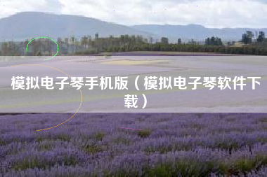模拟电子琴手机版（模拟电子琴软件下载）