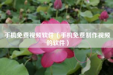 手机免费视频软件（手机免费制作视频的软件）