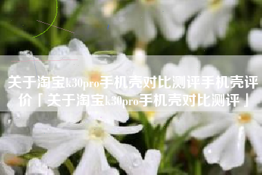 关于淘宝k30pro手机壳对比测评手机壳评价「关于淘宝k30pro手机壳对比测评」