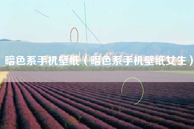 暗色系手机壁纸（暗色系手机壁纸女生）