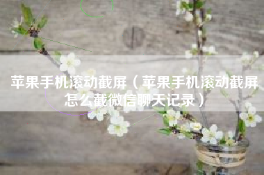 苹果手机滚动截屏（苹果手机滚动截屏怎么截微信聊天记录）