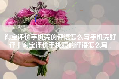 淘宝评价手机壳的评语怎么写手机壳好评「淘宝评价手机壳的评语怎么写」