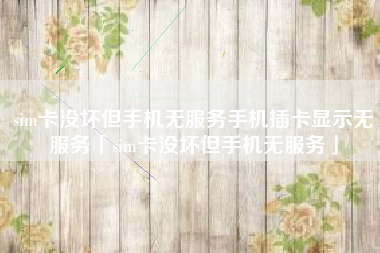 sim卡没坏但手机无服务手机插卡显示无服务「sim卡没坏但手机无服务」