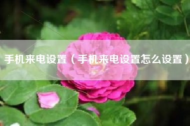 手机来电设置（手机来电设置怎么设置）