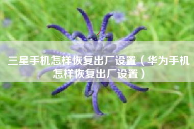 三星手机怎样恢复出厂设置（华为手机怎样恢复出厂设置）