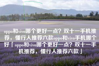 oppo和vivo哪个更好一点？双十一手机推荐，懂行人推荐六款oppo和vivo手机哪个好「oppo和vivo哪个更好一点？双十一手机推荐，懂行人推荐六款」