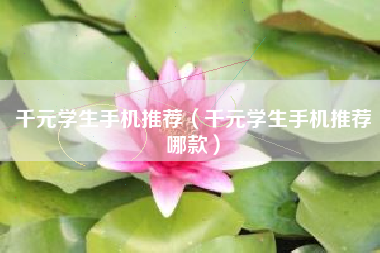 千元学生手机推荐（千元学生手机推荐哪款）