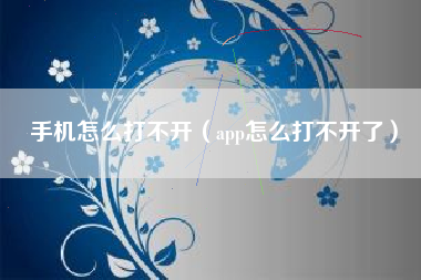 手机怎么打不开（app怎么打不开了）