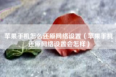 苹果手机怎么还原网络设置（苹果手机还原网络设置会怎样）