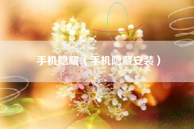 手机隐藏（手机隐藏安装）