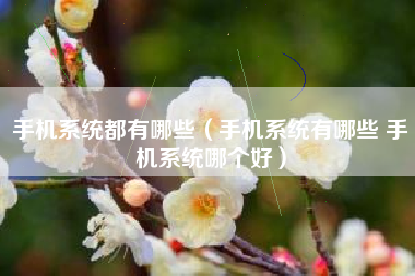 手机系统都有哪些（手机系统有哪些 手机系统哪个好）