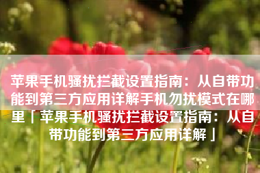 苹果手机骚扰拦截设置指南：从自带功能到第三方应用详解手机勿扰模式在哪里「苹果手机骚扰拦截设置指南：从自带功能到第三方应用详解」