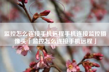 监控怎么连接手机远程手机连接监控摄像头「监控怎么连接手机远程」