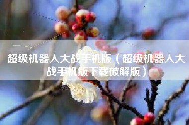 超级机器人大战手机版（超级机器人大战手机版下载破解版）
