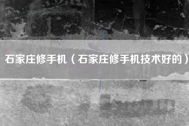 石家庄修手机（石家庄修手机技术好的）