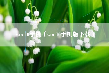 win 10手机（win 10手机版下载）