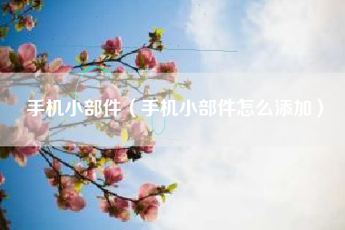 手机小部件（手机小部件怎么添加）