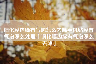 钢化膜边缘有气泡怎么去除手机贴膜有气泡怎么处理「钢化膜边缘有气泡怎么去除」