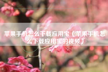 苹果手机怎么下载应用宝（苹果手机怎么下载应用宝的视频）