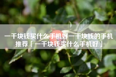 一千块钱买什么手机好一千块钱的手机推荐「一千块钱买什么手机好」