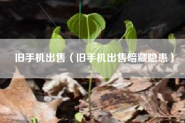 旧手机出售（旧手机出售暗藏隐患）