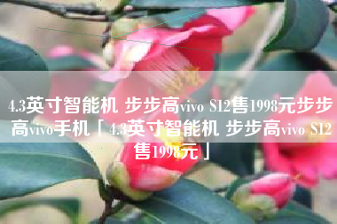 4.3英寸智能机 步步高vivo S12售1998元步步高vivo手机「4.3英寸智能机 步步高vivo S12售1998元」