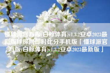 懂球派官方版(白鲸体育)v1.3.2安卓2023最新版球探网即时比分手机版「懂球派官方版(白鲸体育)v1.3.2安卓2023最新版」