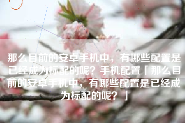 那么目前的安卓手机中，有哪些配置是已经成为标配的呢？手机配置「那么目前的安卓手机中，有哪些配置是已经成为标配的呢？」