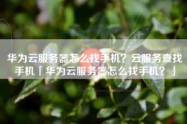 华为云服务器怎么找手机？云服务查找手机「华为云服务器怎么找手机？」